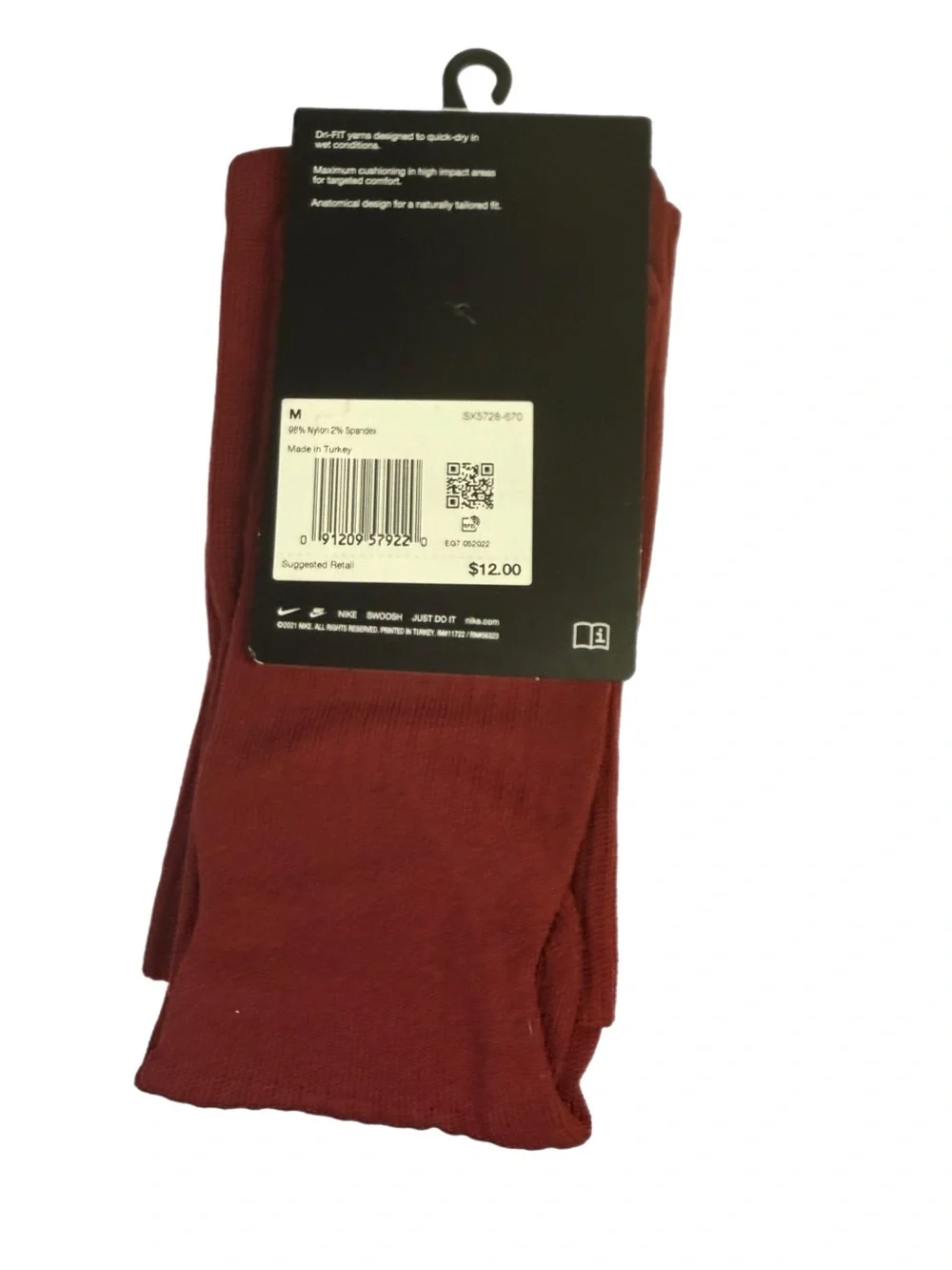 Nike Classic II Dri-FIT Soccer Socks Team Red White M NWT